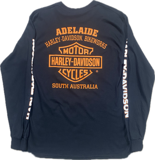Adelaide Harley-Davidson Long Sleeve B&S Tee in Black