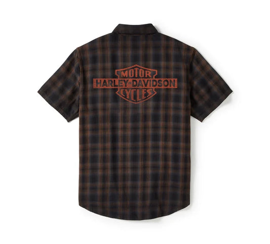 Harley-Davidson Bar & Shield Plaid Shirt - Black/Tan