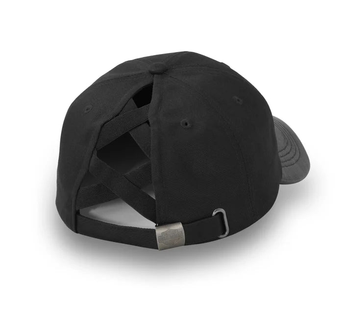 Women's Harley-Davidson Stacked Bar & Shield Ponytail Cap