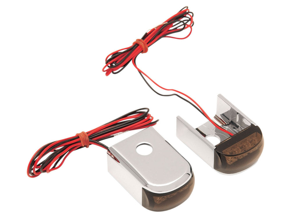 Strut Light Kit with Red Run/Brake & Amber Turn Signal - Chrome. Fits Dyna 1991-2005