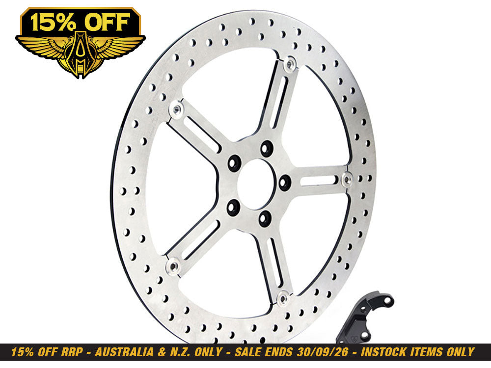 15in. Left Hand Front Big Brake Disc Rotor. Fits Softail 2015-2017 & Dyna 2006-2017.