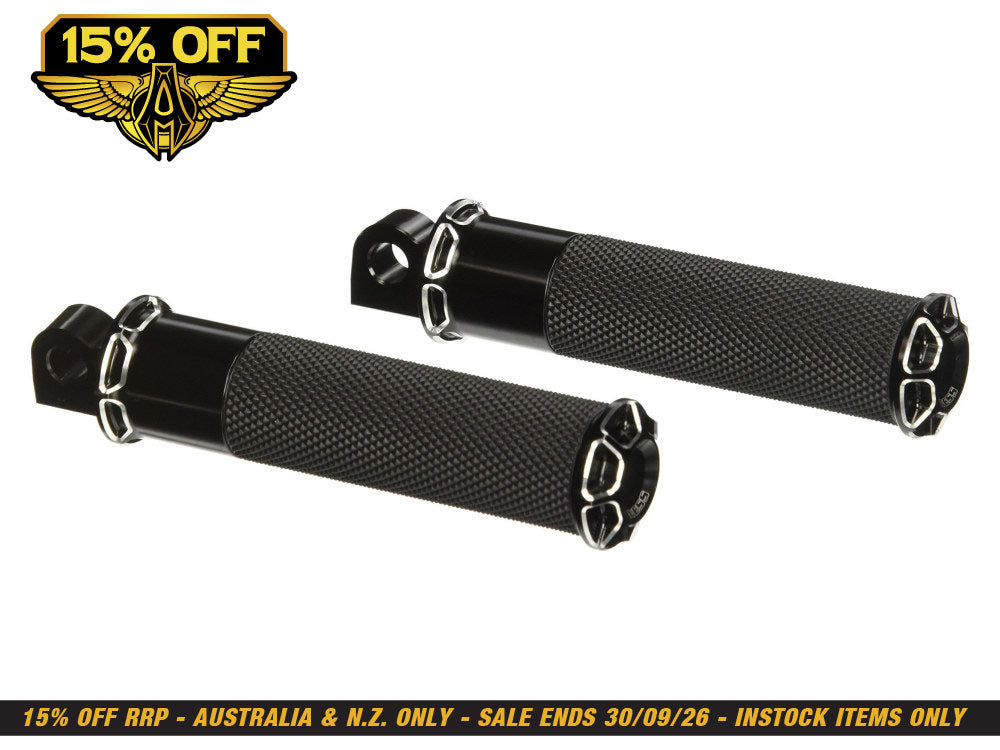 Beveled Fusion Footpegs - Black.