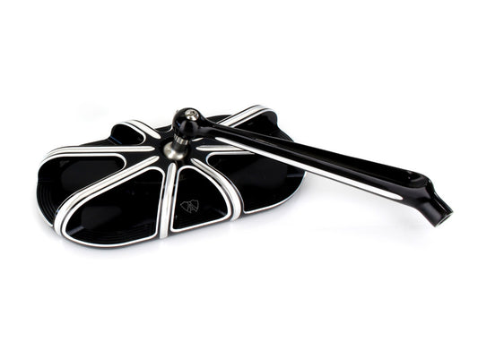 10-Gauge Caged Series Mirror - Black. Fits Right.
