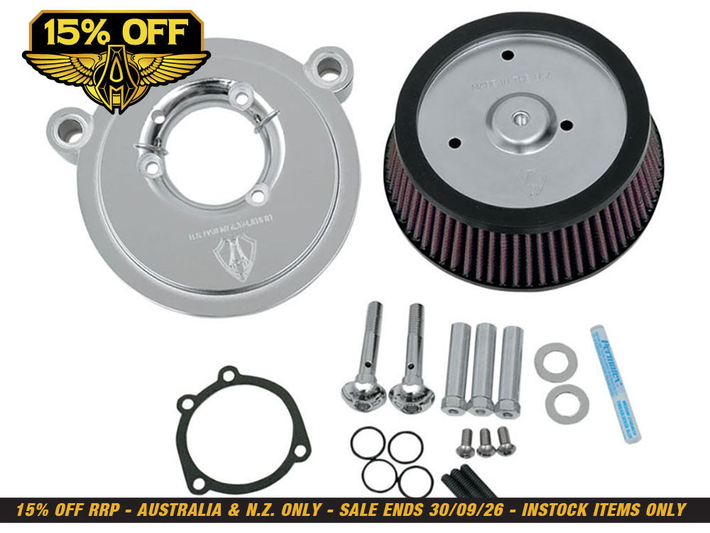 Stage 1 Big Sucker Air Cleaner Kit - Chrome. Fits Softail 2000-2014, Dyna 1999-2017 & Touring 2002-2007.