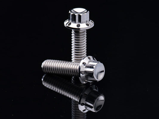 Titanium 12-Point Transmission Side Cover Bolt Kit - Polished. Fits Touring 2007-2023, Softail 2007-2024 & Dyna 2006-2017