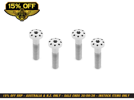 Titanium Holeshot Shock Absorber Bolt Kit - Polished. Fits Touring 1999up