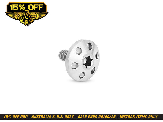 Titanium Holeshot 1/4in.-20 Seat Mount Screw - Polished. Fits H-D 1996up