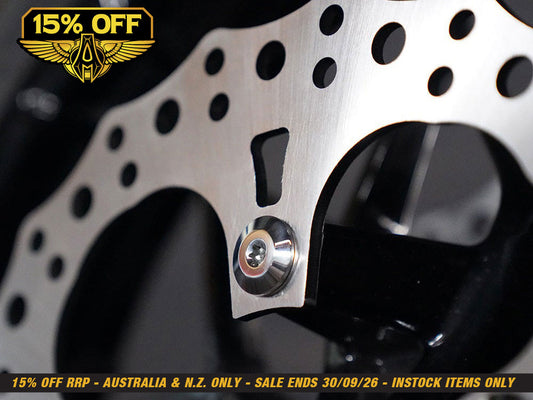 Forged Front Brake Rotor Bolts - Stainless. Fits Most Touring 2014-2024 with Spoke Mounted Disc