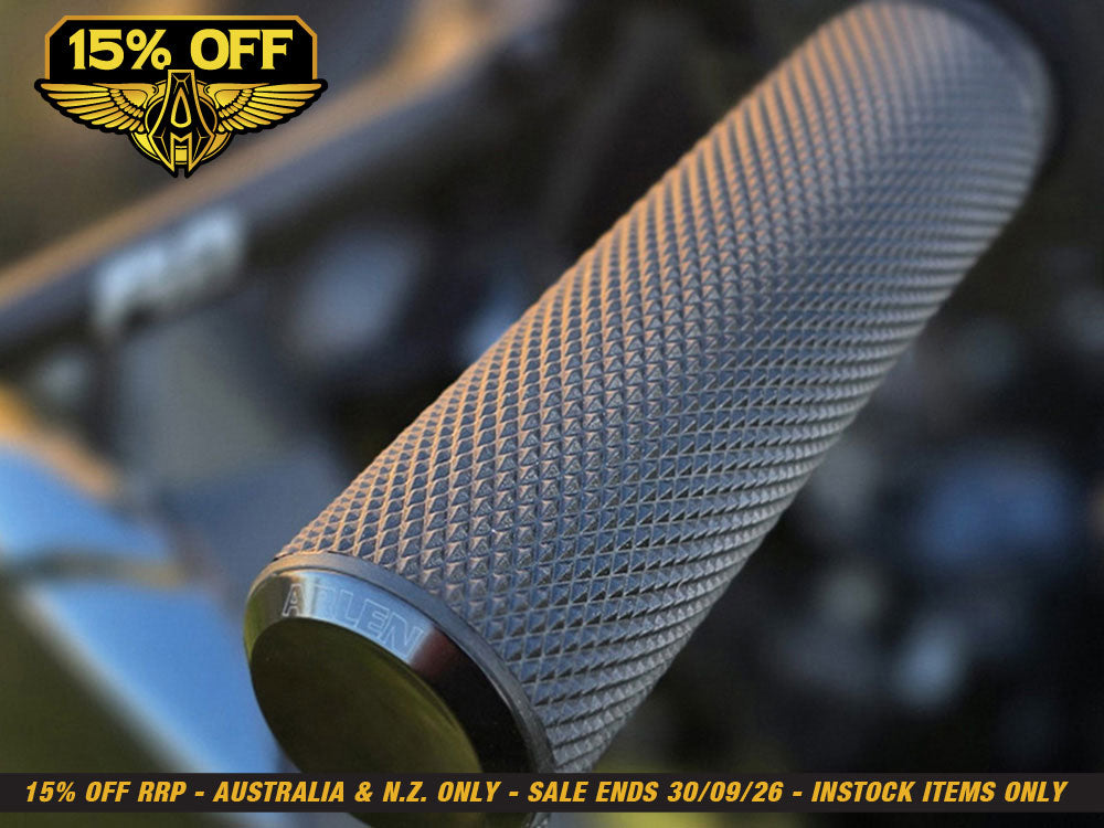 Knurled Fusion Handgrips - Black. Fits CVO Touring 2023up, Street Glide & Road Glide 2024up, Touring 2025up & Softail 2025up