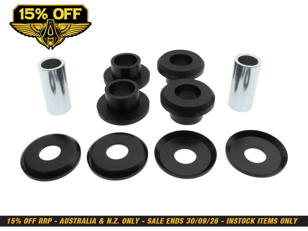 Heavy Duty Polyurethane Handlebar Damper Kit - Black. Fits Touring 1984up.