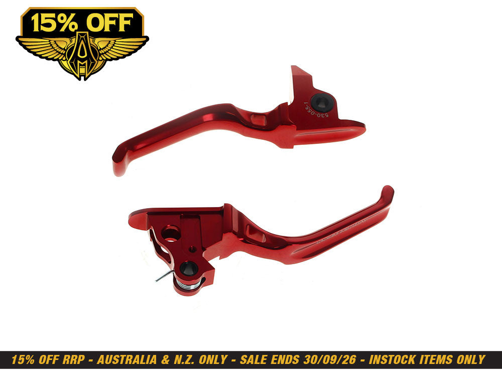 Method Levers - Red. Fits Touring Most 2021-2024 with Cable Clutch