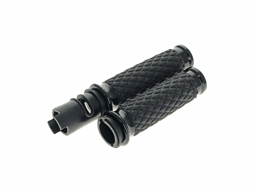 Diamond Contour Handgrips - Black. Fits CVO Touring 2023up, Street Glide & Road Glide 2024up, Touring 2025up & Softail 2025up