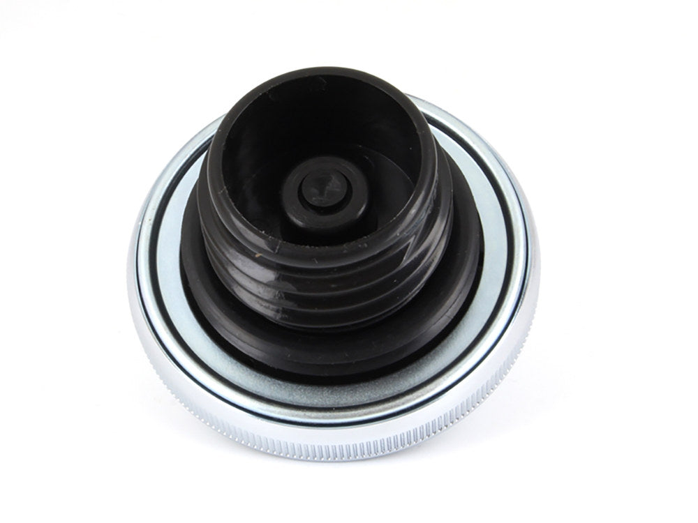 Right Hand Vented Screw-In Fuel Cap - Chrome. Fits H-D 1982-1995.