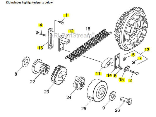 Primary Chain Adjuster Kit. Fits Big Twin 1965-2000