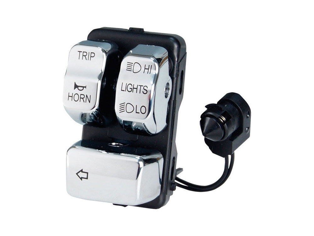 Left Hand CanBus Handlebar Control Module - Chrome Switches. Fits Softail 2011-2024, Dyna 2012-2017 & Sportster 2014-2021