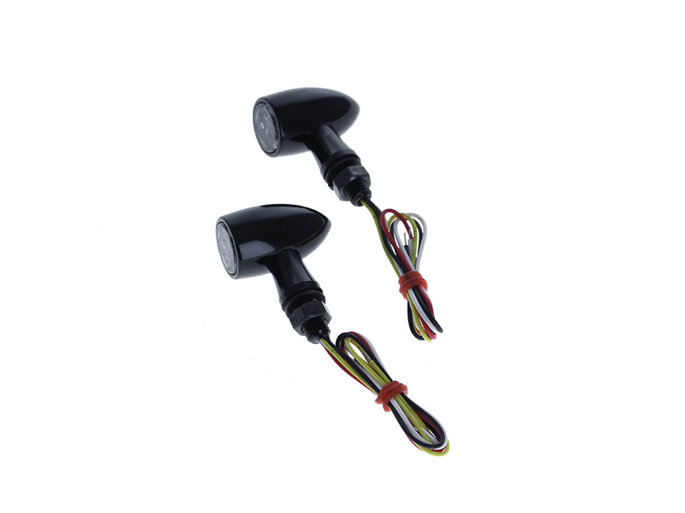Mini Bullet LED Turn Signals - Gloss Black