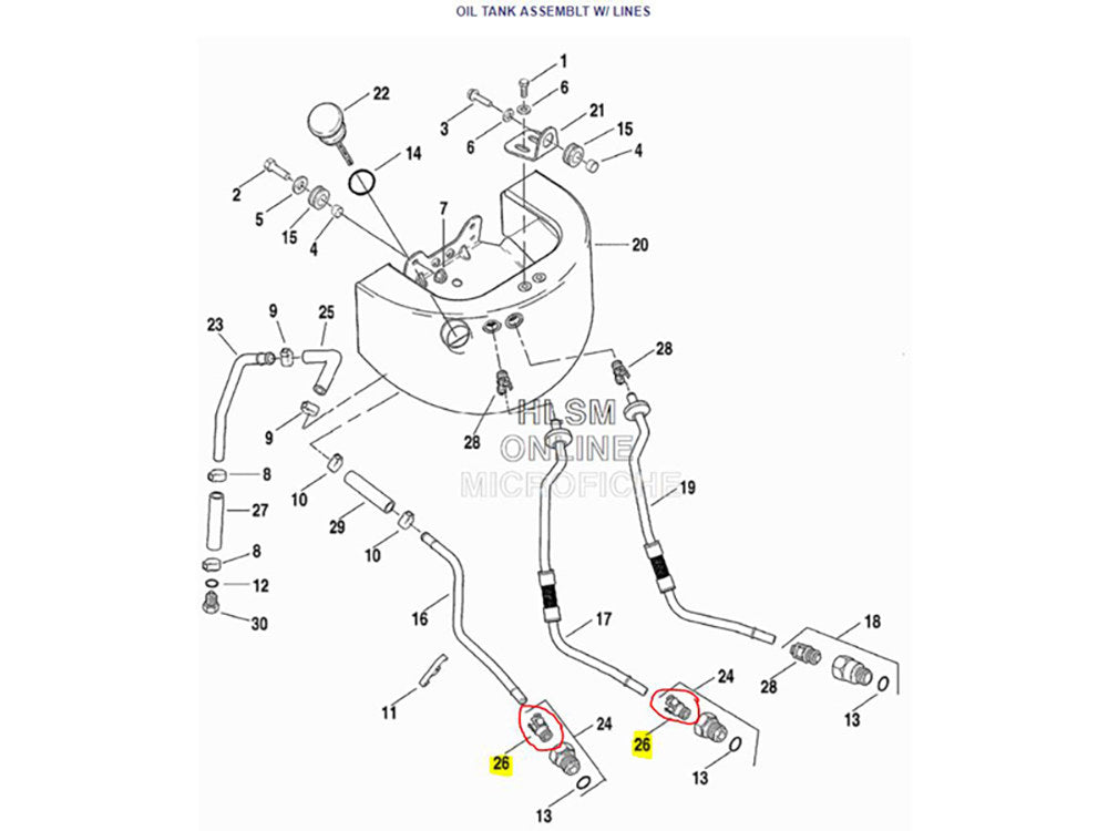 Oil Feed & Return Line Retainer Assembly. Fits Softail 2000-2017.