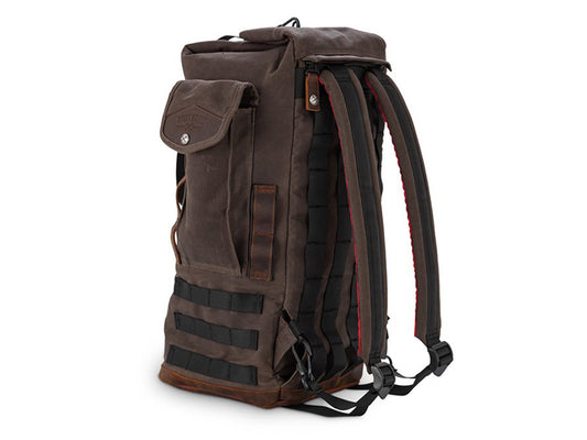 Sissy Bar Backpack - Dark Oak Wet Waxed.