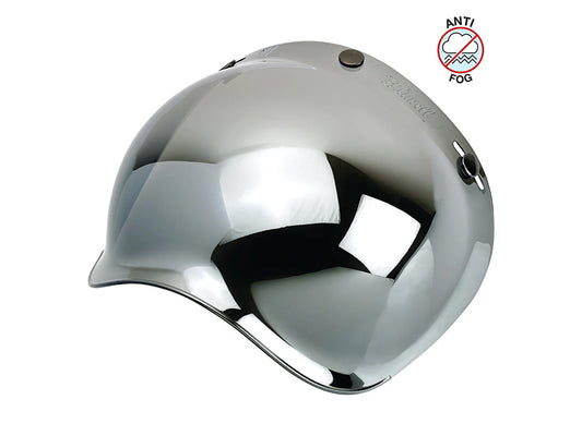 Bubble Shield Visor - Chrome Mirror. Fits Gringo Helmets & Most Helmets With 3 Studs Along The Top