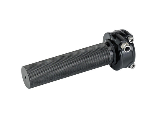 Single Throttle Cable Housing - Black. Cast Whiskey Throttle Tube Fits 1in. Bar
