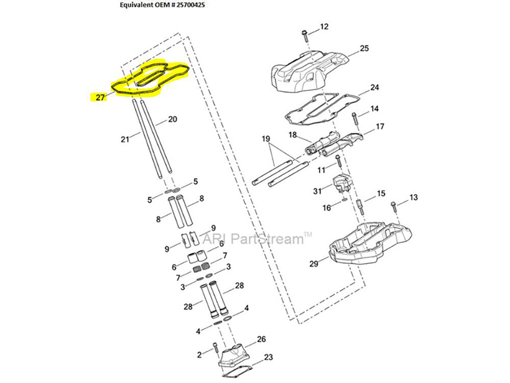 Lower Rocker Cover Gasket - Pack of 2. Fits Milwaukee-Eight 2017up.