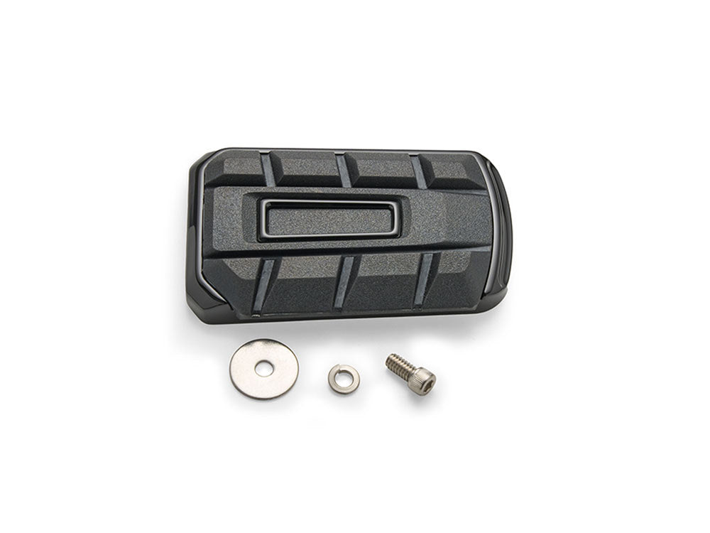 Chicane Brake Pedal Pad - Black. Fits Touring 1980up, FL Softail 1986-2017 & Dyna Switchback 2012-2016