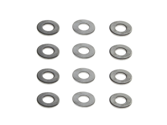 1/4in. Flat Washers - Chrome. Pack 12.