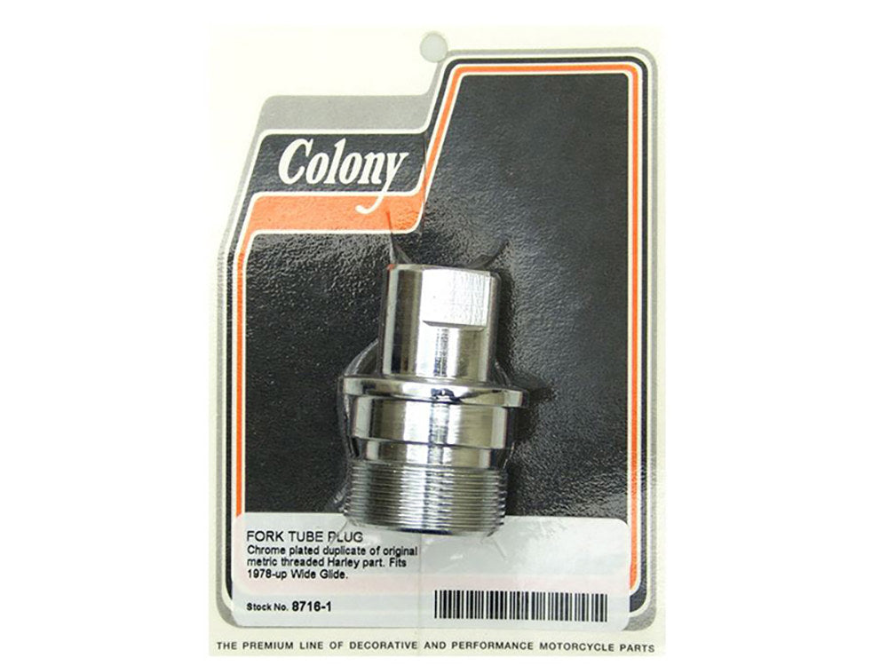 Fork Tube Plug. Fits Big Twin 1978-2017 with Wide Glide Front End.