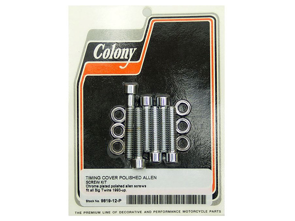 Polished Allen Head Cam Cover Bolts - Chrome. Fits Big Twin 1993-1999.