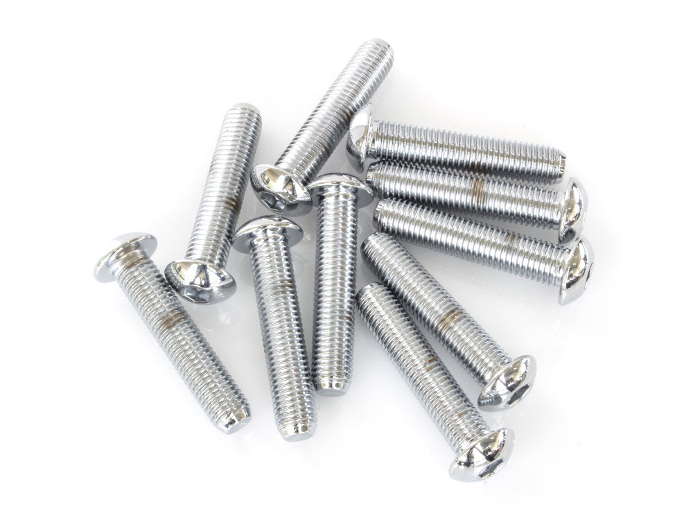 5/16-24 x 1-1/2in. UNF Button Head Allen Bolts - Chrome. Pack 10.