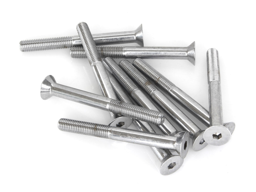 1/4-28 x 2-1/2in. UNF Flat Head Allen Bolt - Chrome. Pack 10.