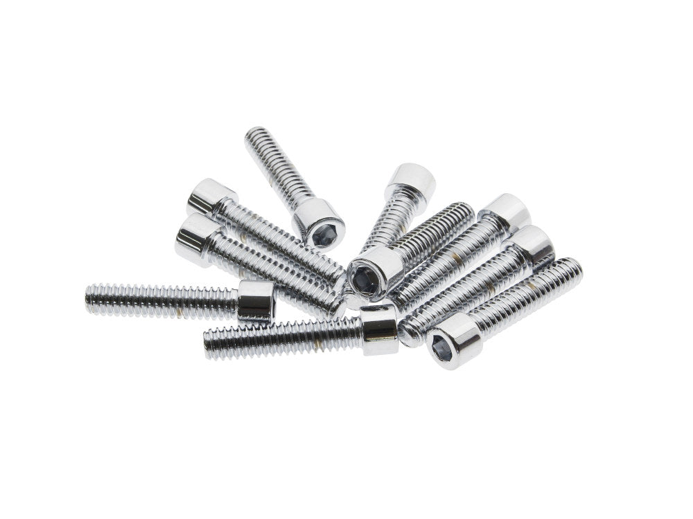 1/4-20 x 1-1/8in. UNC Polished Socket Head Allen Bolts - Chrome. Pack 10.