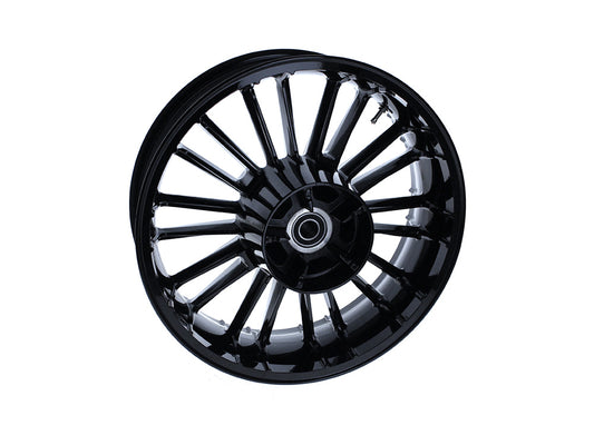 18in. x 5.50in. wide Atlantic 3D Wheel with Rear Hub - Black Cut. Fits Touring 2009up with ABS