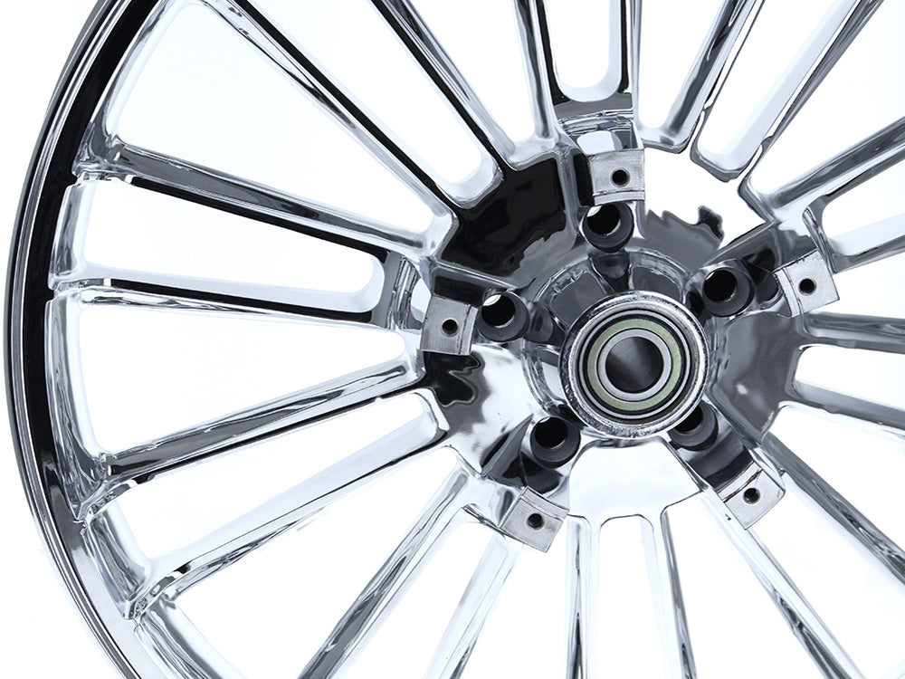 21in. x 3.50in. wide Atlantic 3D Wheel with Front Hub - Chrome. Fits Touring 2008up with ABS