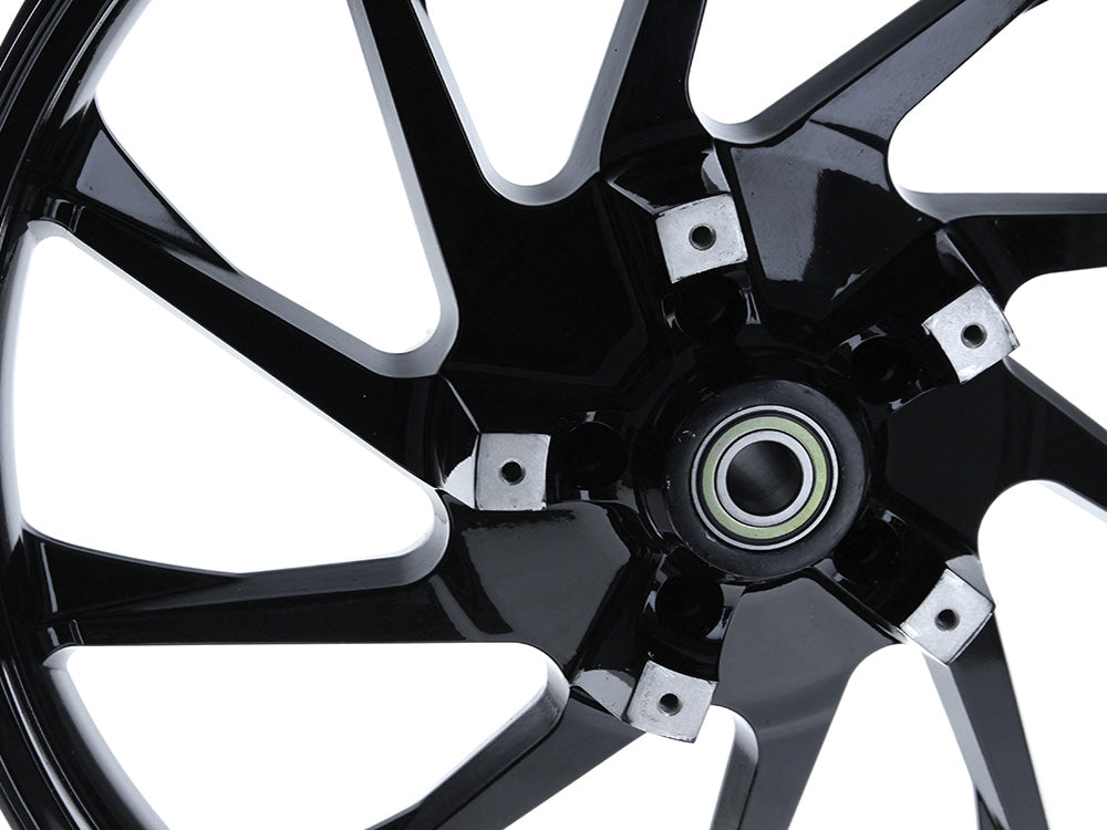 21in. x 3.50in. wide Hurricane 3D Wheel with Front Hub - Gloss Black. Fits Touring 2008up with ABS