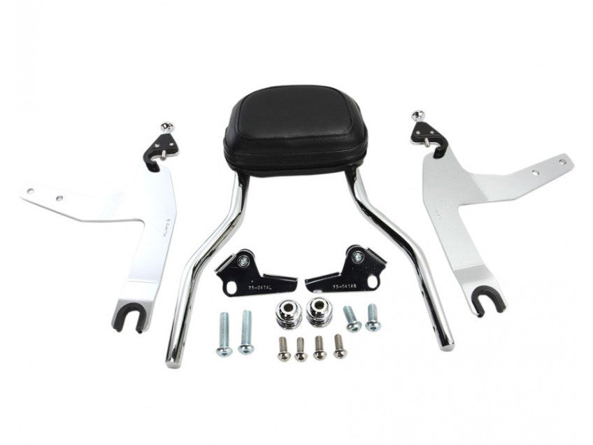 Short Quick Detachable Sissy Bar Kit - Chrome. Fits FX Softail 2006-2015 & Fatboy 2007-2017 with 200mm Rear Tyre.