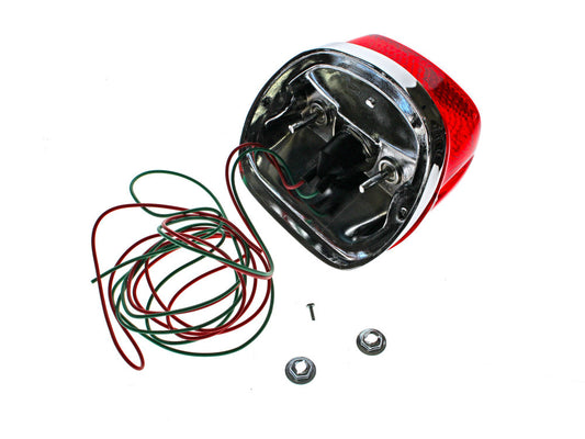 Taillight with Red Lens. Fits most Big Twin & Sportster 1973-1998.