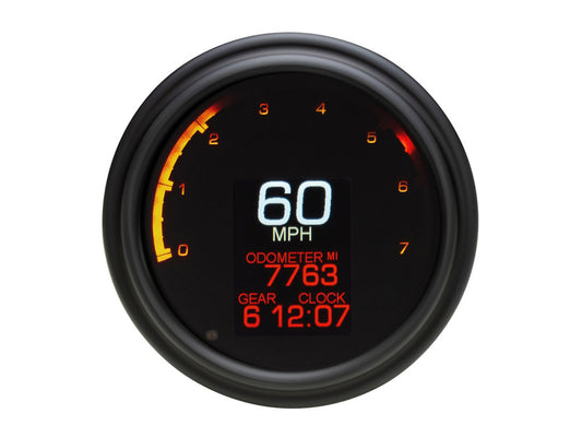 4-1/2in. Tank Mount KPH Speedometer with Tachometer - Black. Fits Big Twin 1936-2003.