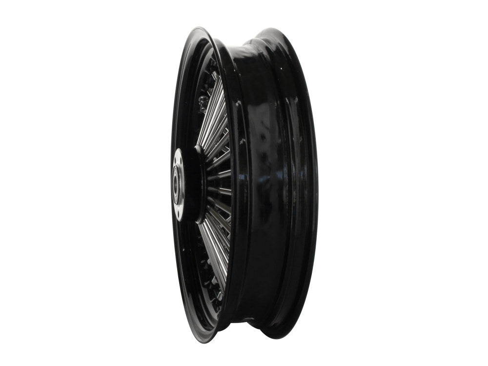 16in. x 3.5in. Mammoth Fat Spoke Rear Wheel - Gloss Black & Chrome. Fits Softail 2011up.
