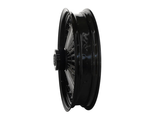18in. x 3.5in. Mammoth Fat Spoke Rear Wheel - Gloss Black & Chrome. Fits Softail 2011up.