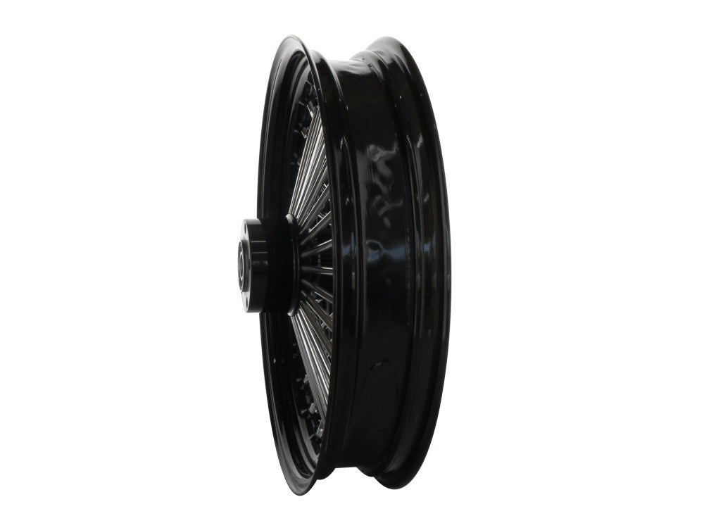 18in. x 3.5in. Mammoth Fat Spoke Rear Wheel - Gloss Black & Chrome. Fits Softail 2011up.
