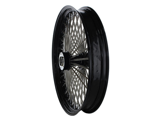 23in. x 3.5in. Mammoth Fat Spoke Front Wheel - Gloss Black & Chrome. Fits FX Softail 2011-2015.