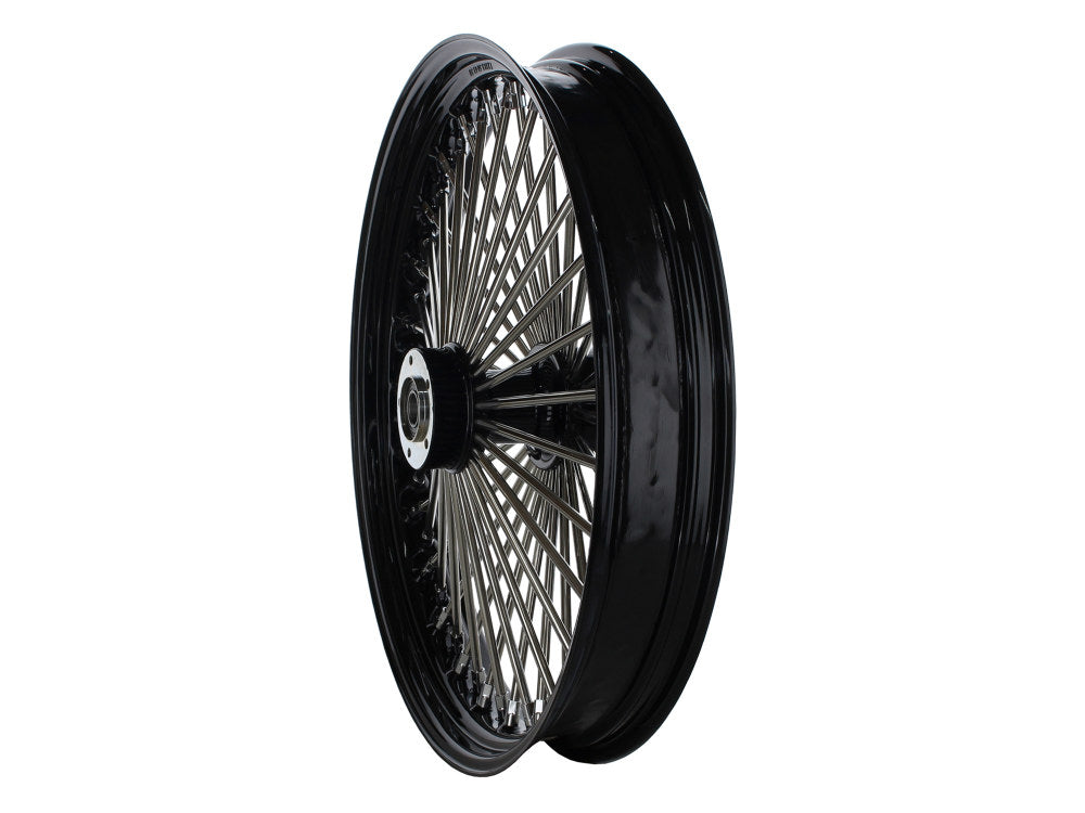 23in. x 3.5in. Mammoth Fat Spoke Front Wheel - Gloss Black & Chrome. Fits Softail Breakout 2013up.