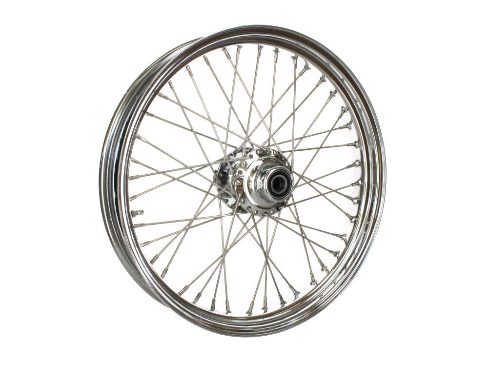 21in. x 3.5in. 40 Spoke Cross Laced Front Wheel - Chrome. Fits Touring 2008up