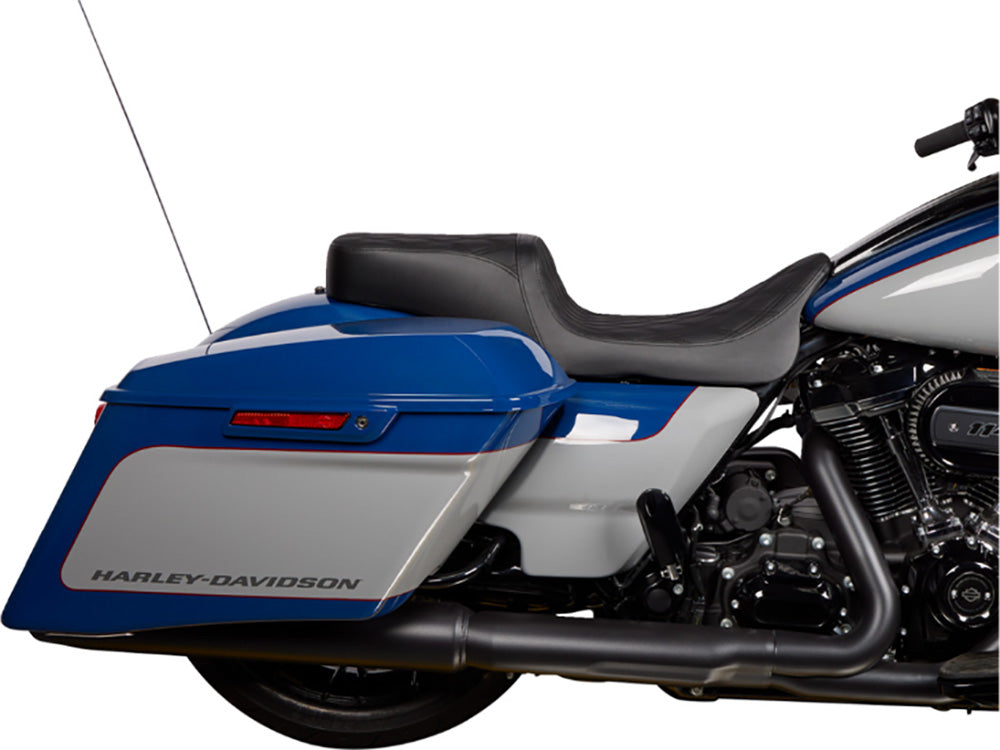 Performance Predator 2up Dual Seat with Black Double Diamond Lattice Stitch. Fits Most Touring 2008-2024