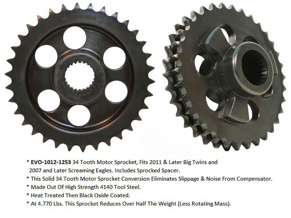 34 Tooth Compensator Eliminator Sprocket. Fits Twin Cam 2011-2017.