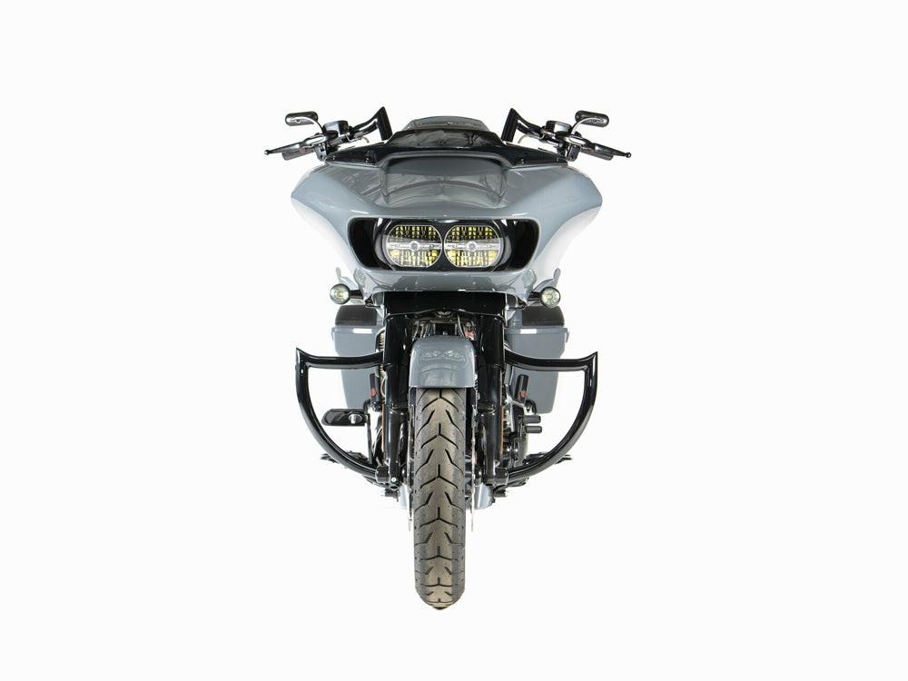 Shield Front Crashbar - Gloss Black. Fits Touring 1997-2023.