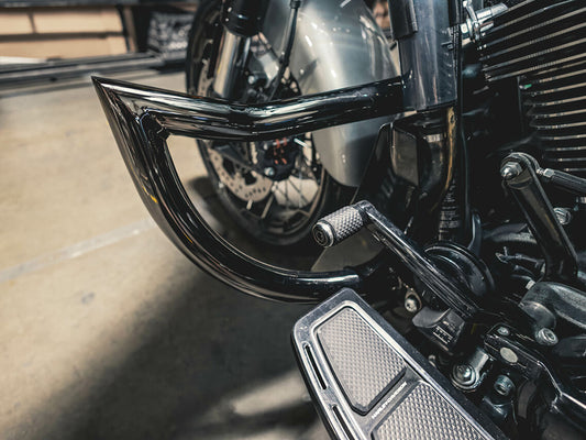 Guardian Front Crashbar - Black Chrome. Fits Touring 2009up