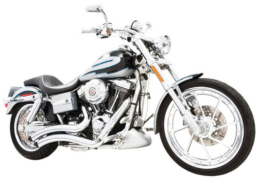 Sharp Curve Radius Exhaust - Chrome. Fits Dyna 1991-2005.