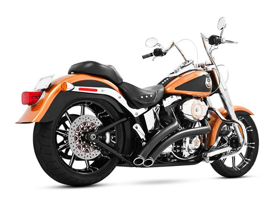 Radical Radius Exhaust - Black with Black End Caps. Fits Softail 1986-2017.